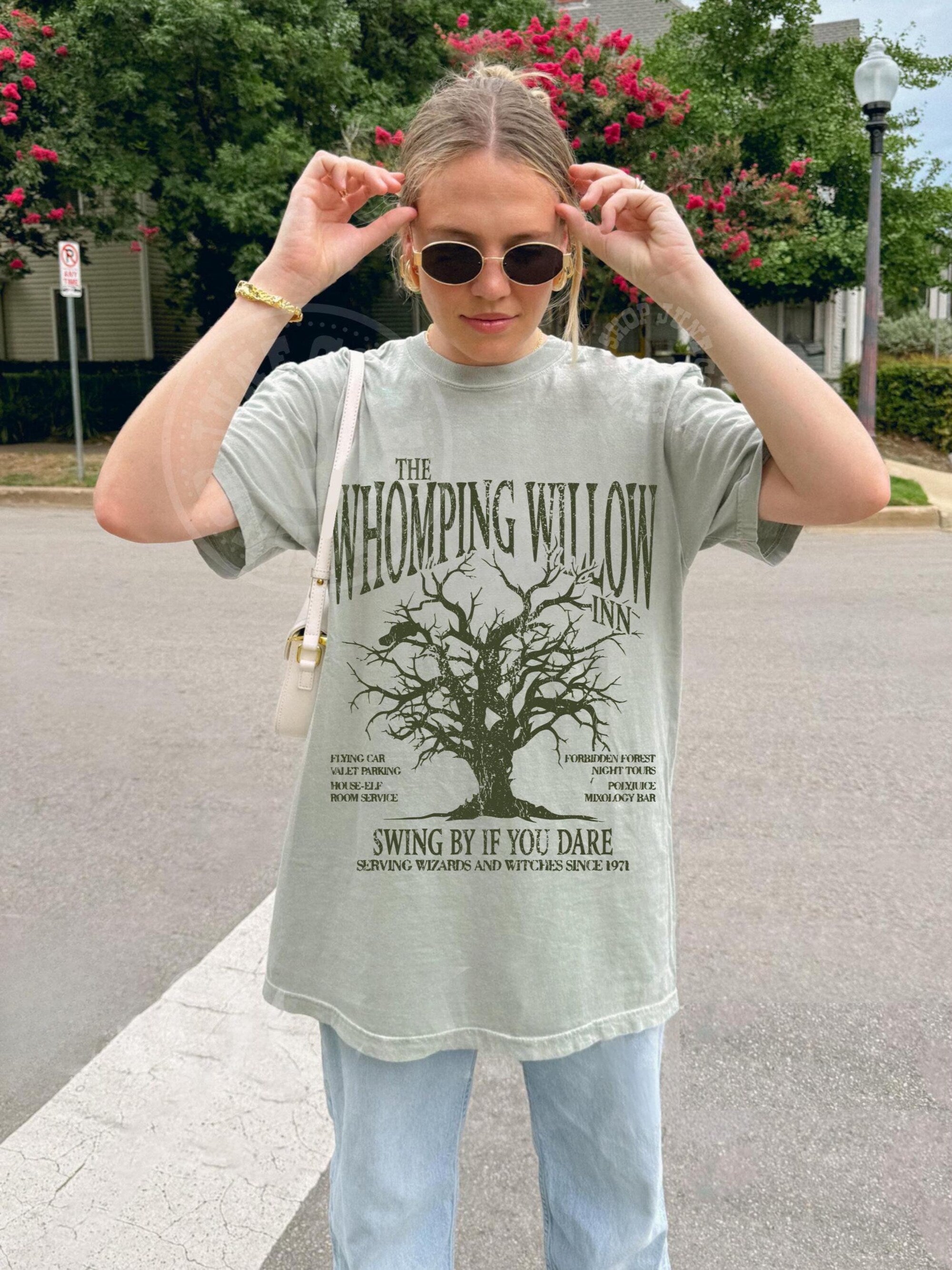 Whomping Willow Comfort Colors Tee – Vintage Wizard Halloween - Image 5