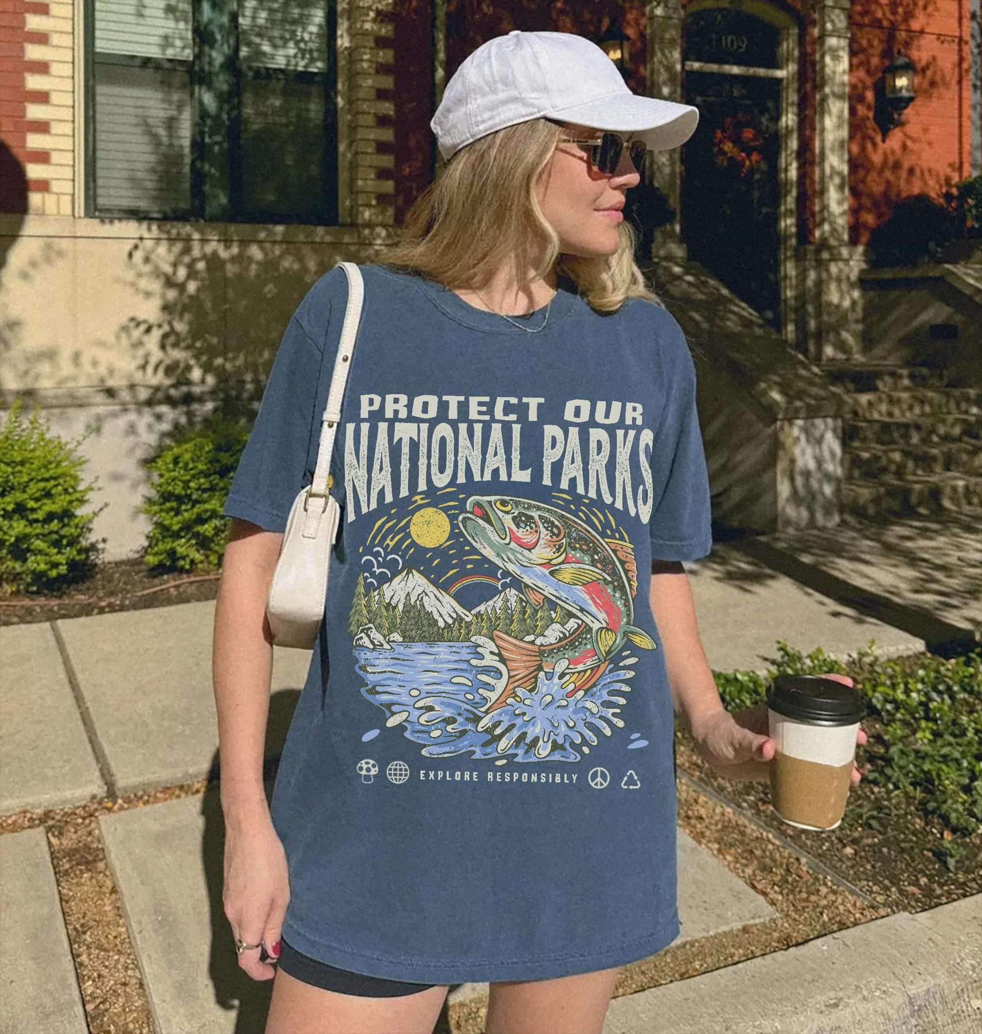 National Parks Fish Comfort Colors® T-Shirt | Hiking Camper Tee - Image 5