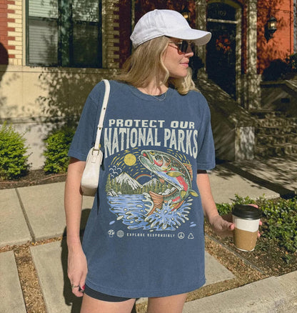 National Parks Fish Comfort Colors® T-Shirt | Hiking Camper Tee - Image 5