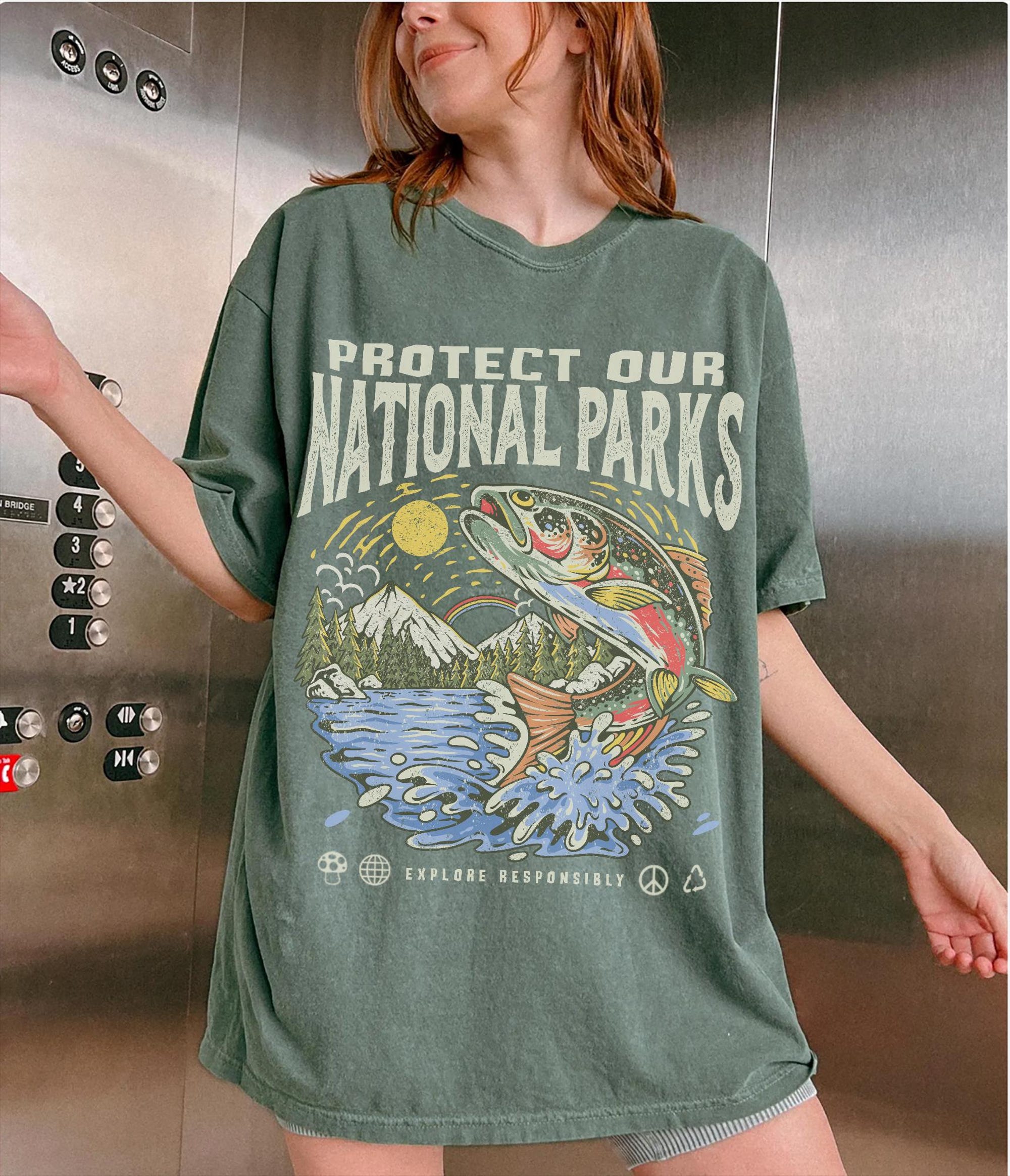 National Parks Fish Comfort Colors® T-Shirt | Hiking Camper Tee - Image 6