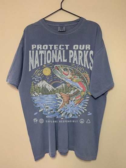 National Parks Fish Comfort Colors® T-Shirt | Hiking Camper Tee - Image 7