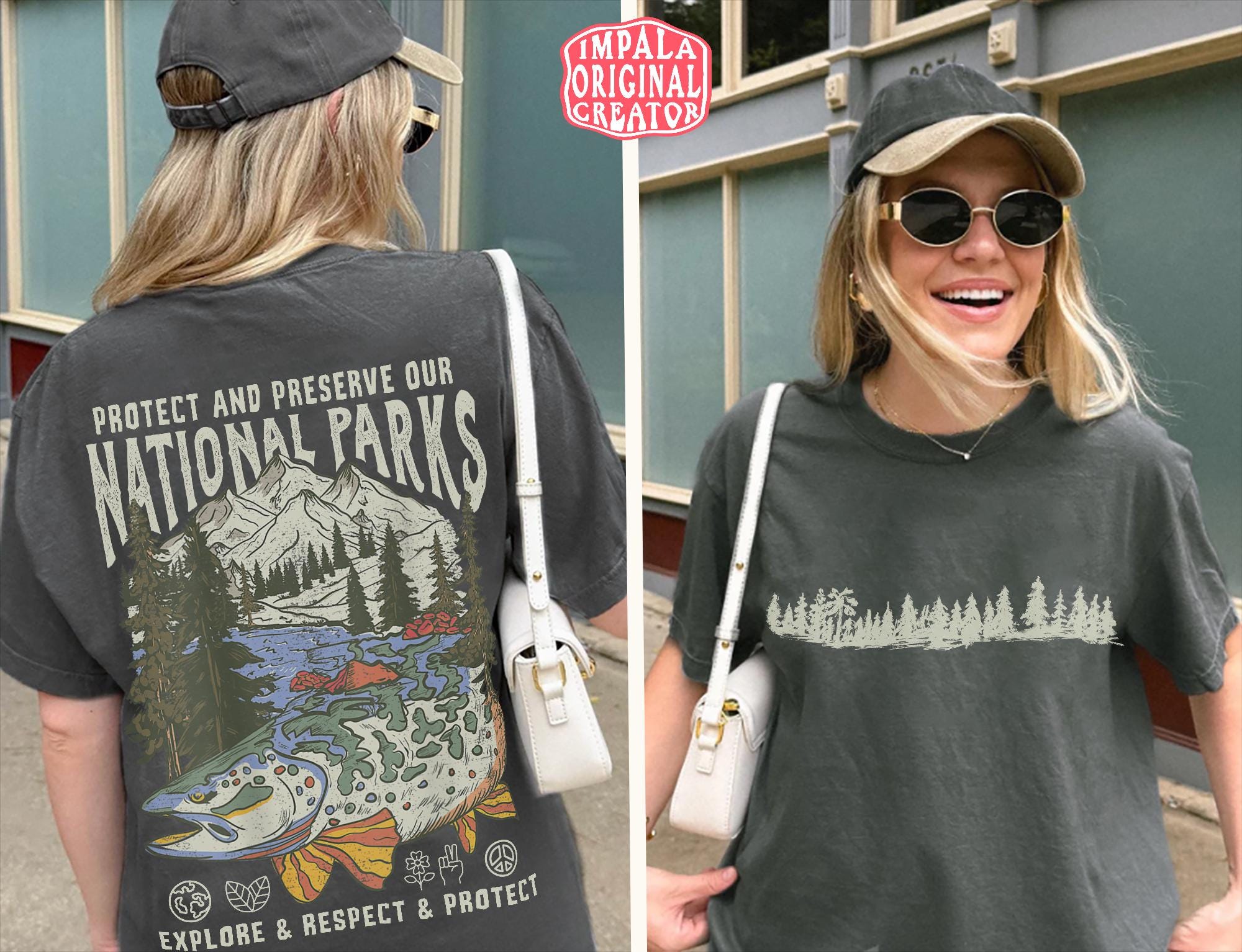 90s National Parks Tee – Front & Back Print, Comfort Colors - Image 5