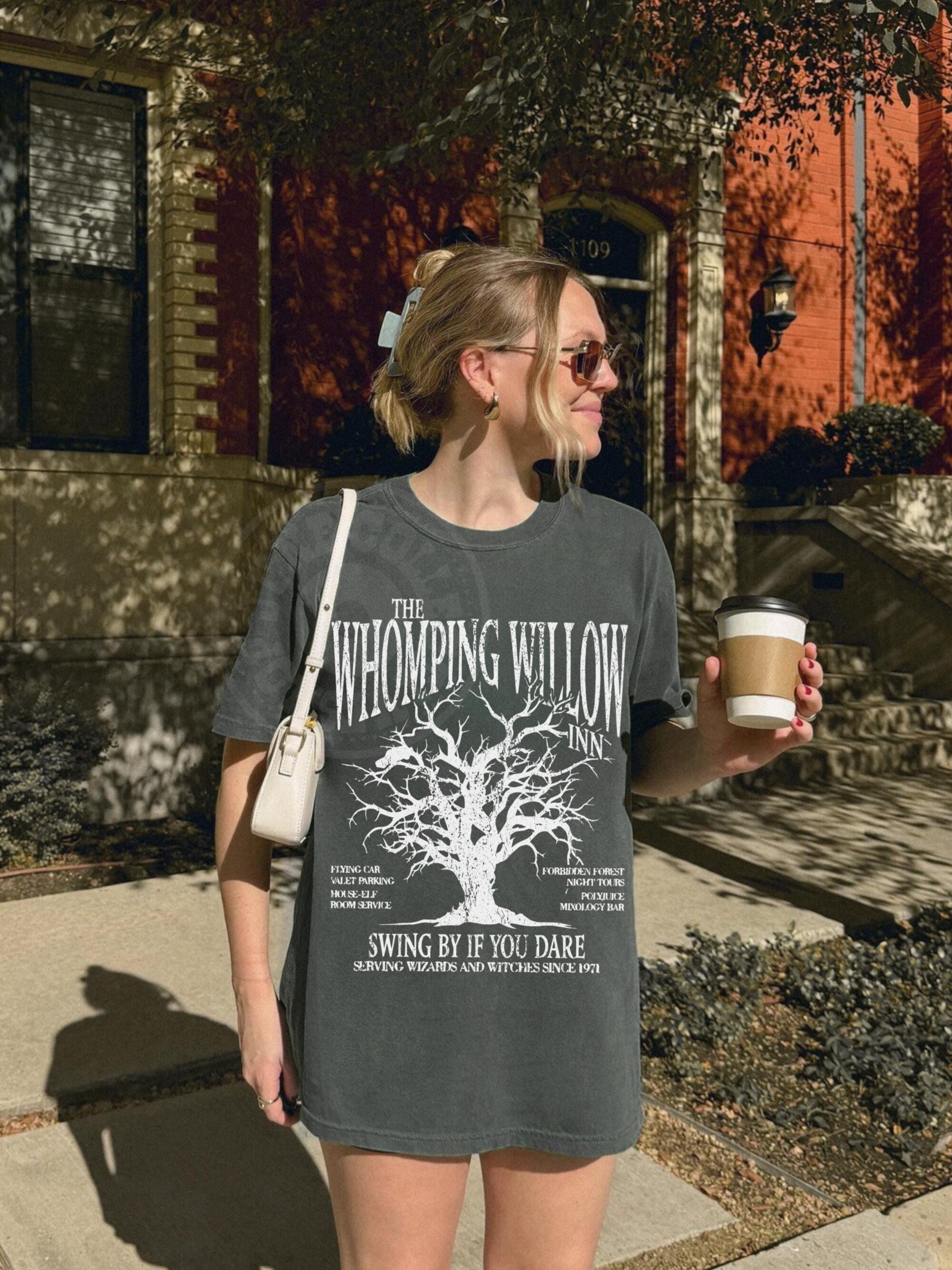 Whomping Willow Comfort Colors Tee – Vintage Wizard Halloween - Image 2