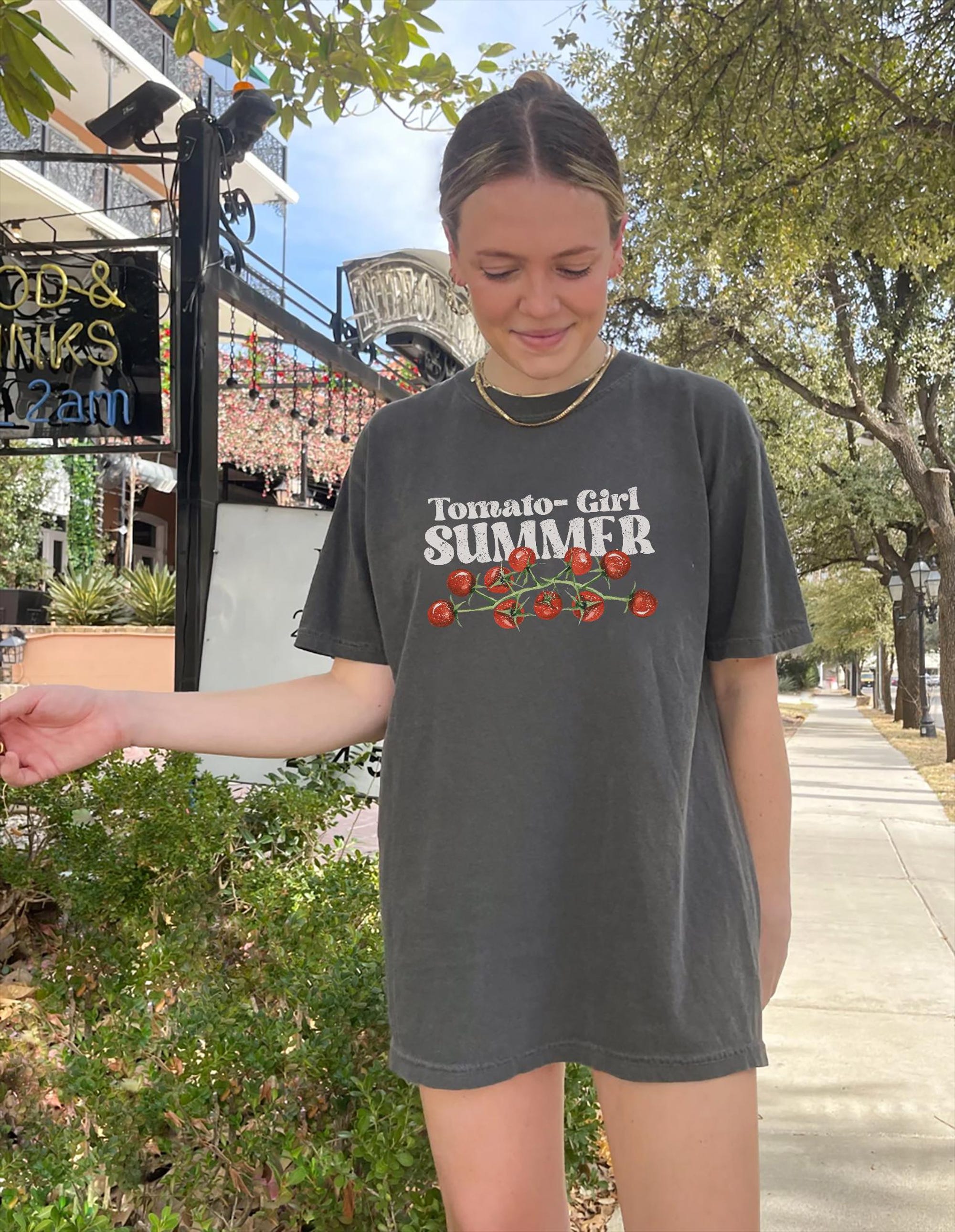 Tomato Girl Summer Martini Tee – Comfort Colors Vintage Tomato - Image 2