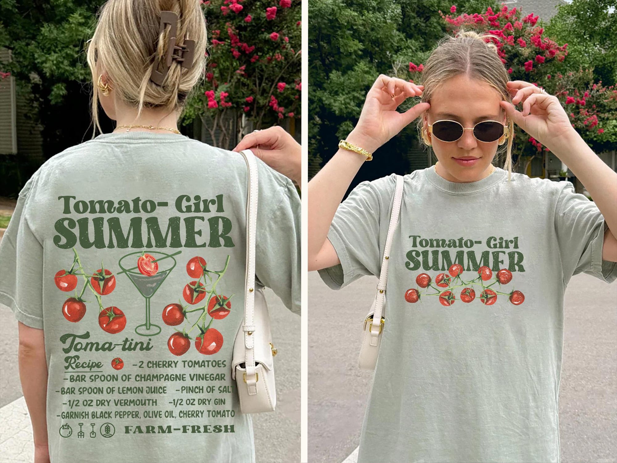 Tomato Girl Summer Martini Tee – Comfort Colors Vintage Tomato - Image 3
