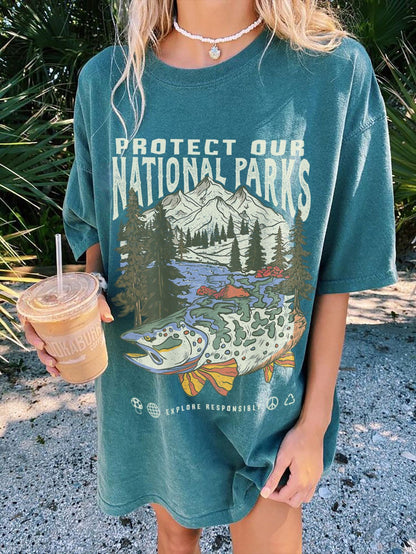 90s National Parks Comfort Colors Tee – Respect Wildlife