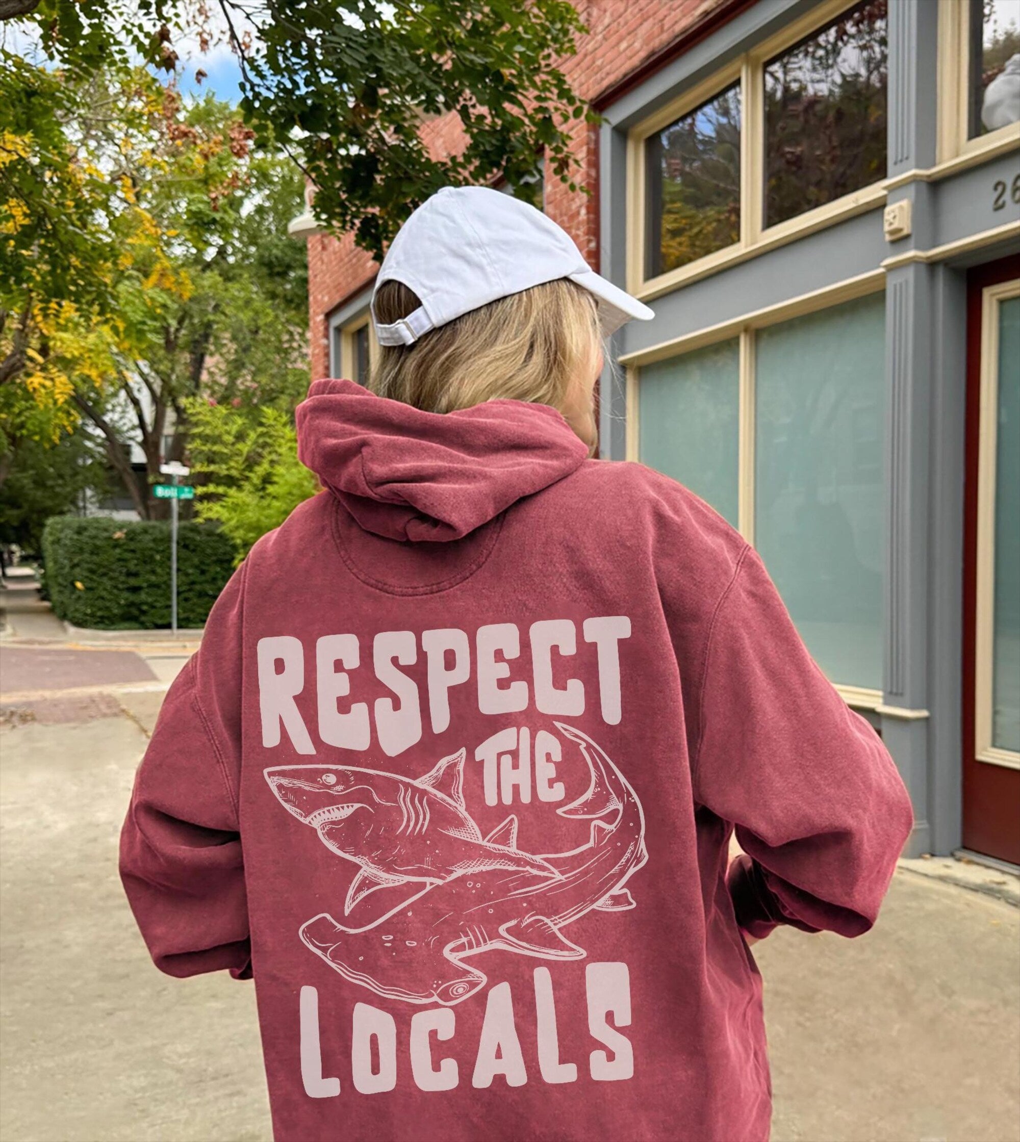 Respect The Local Hammerhead Shark Comfort Colors Hoodie - Image 3