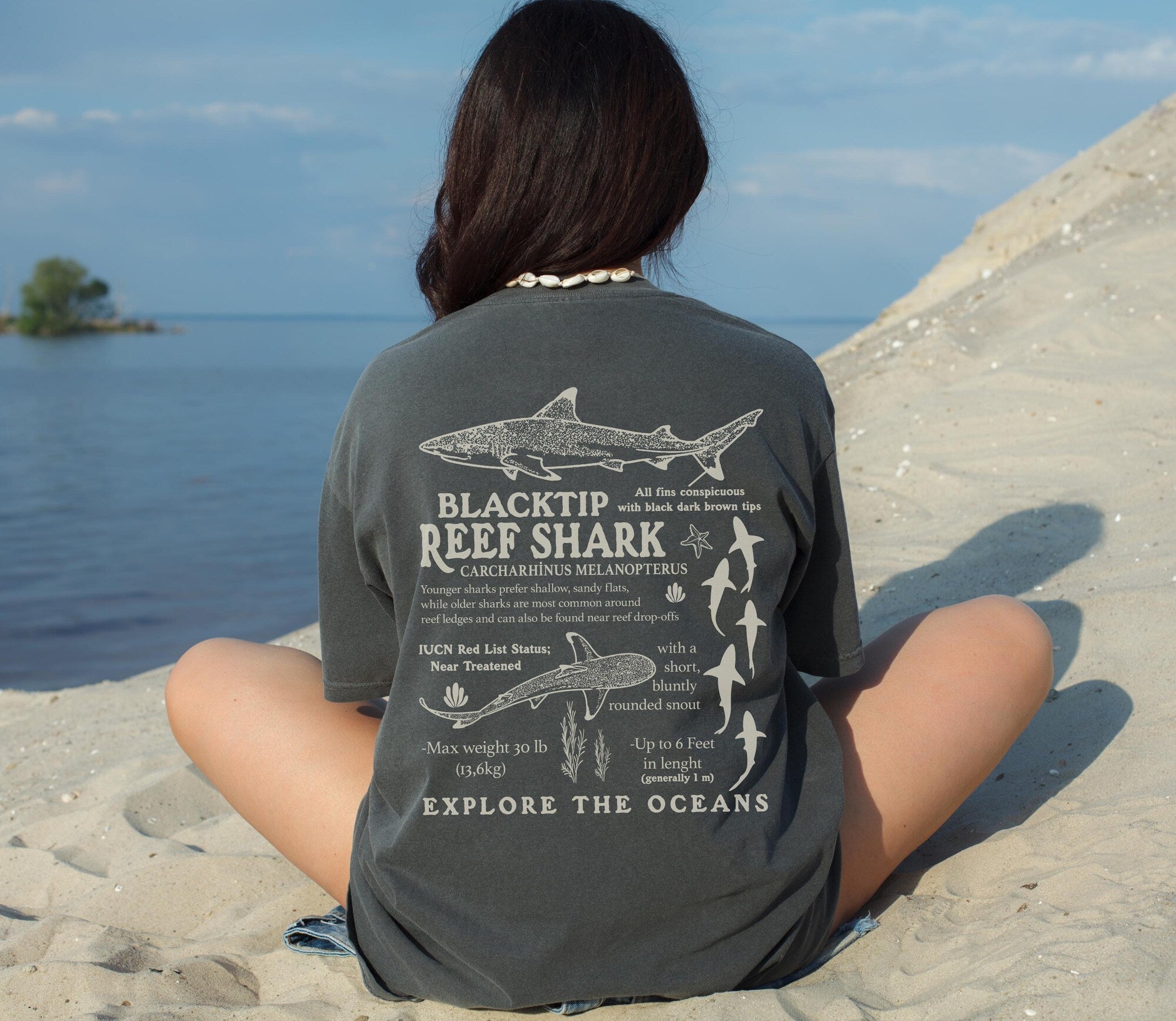 Blacktip Reef Shark Comfort Colors Garment-Dyed T-Shirt - Image 2