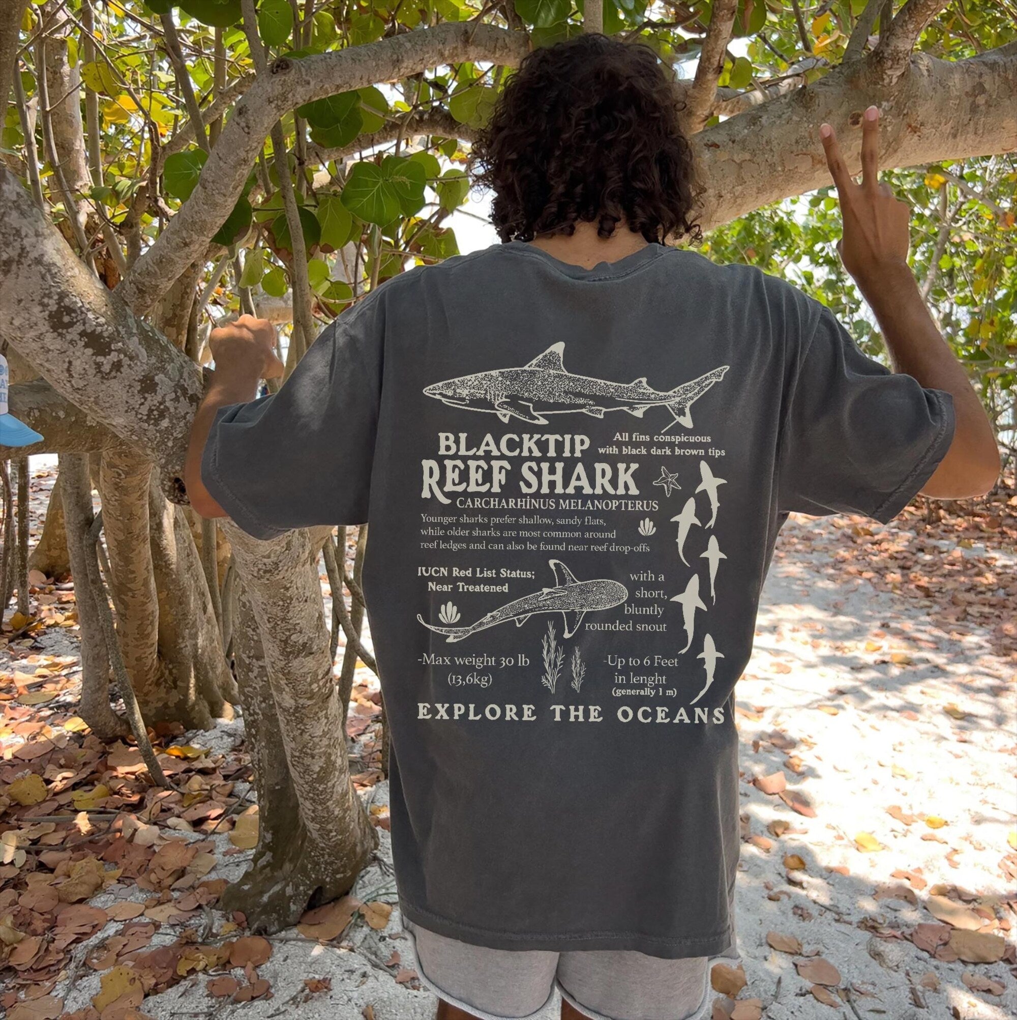 Blacktip Reef Shark Comfort Colors Garment-Dyed T-Shirt - Image 3