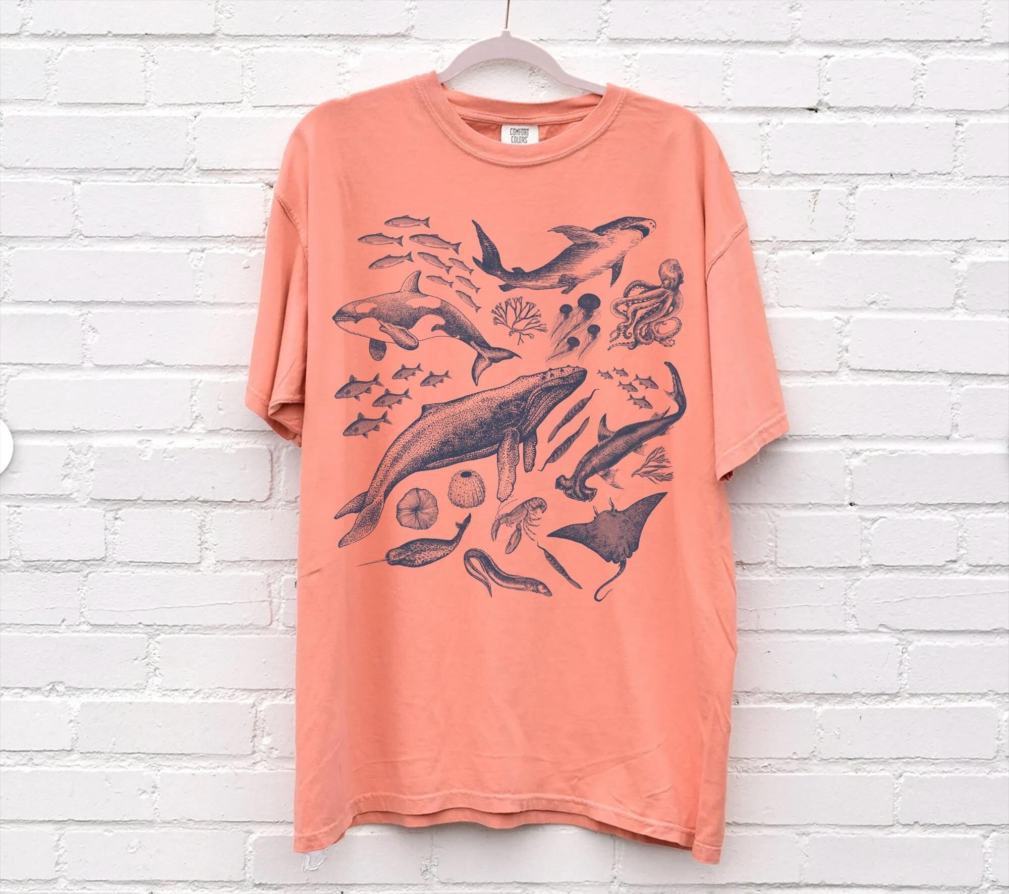 Retro 90s Sea Animals Comfort Colors T-Shirt - Image 7