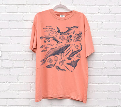 Retro 90s Sea Animals Comfort Colors T-Shirt - Image 7