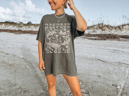 Respect the Locals Shark Tee – Comfort Colors Retro Ocean Shirt - Image 2