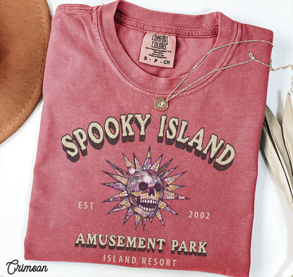 Disco Skull Comfort Colors Tee – Retro Spooky Halloween Shirt - Image 6