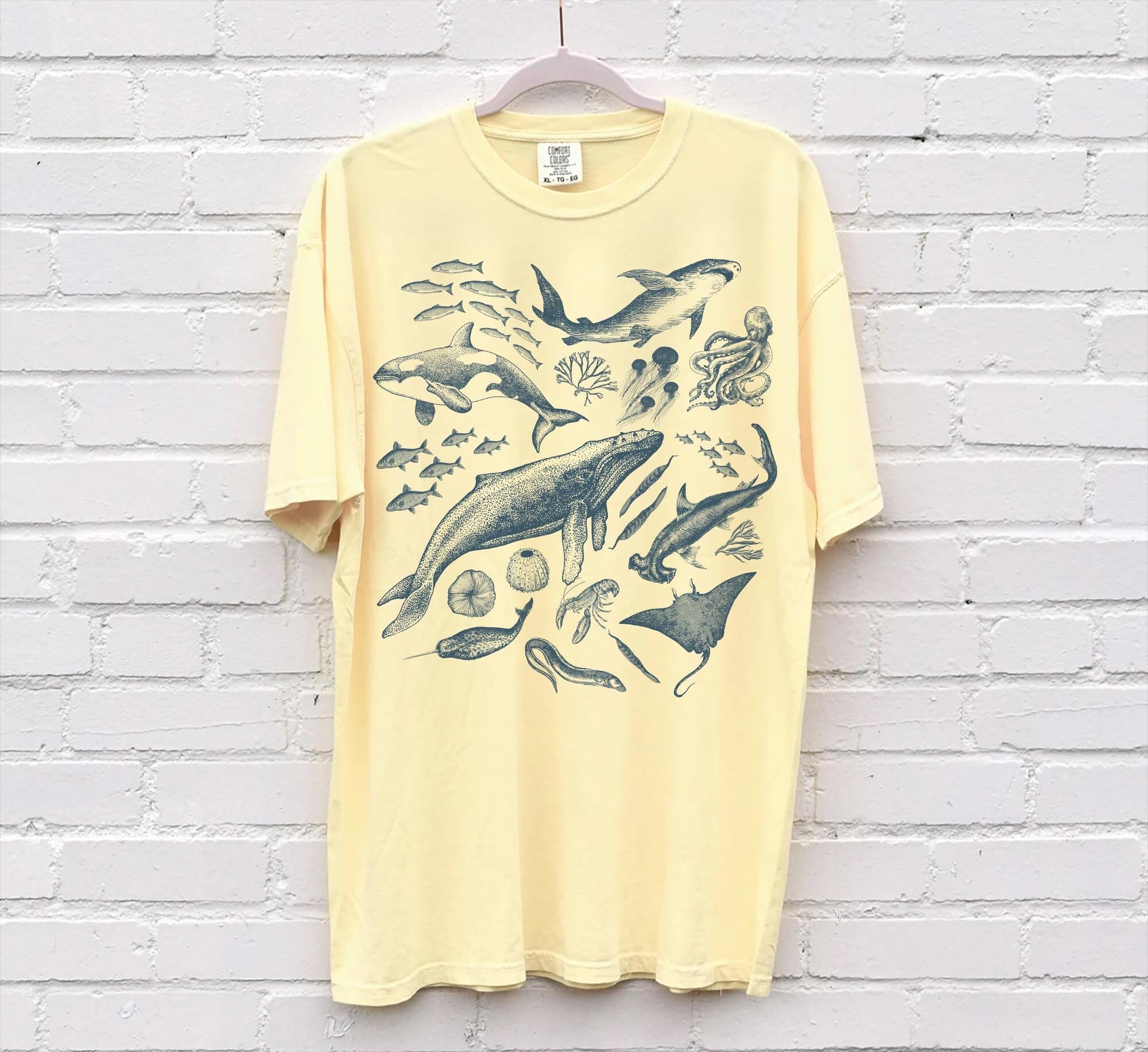 Retro 90s Sea Animals Comfort Colors T-Shirt - Image 6