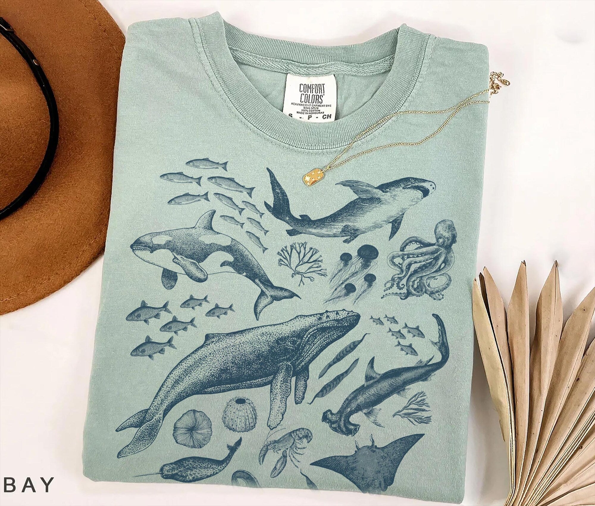 Retro 90s Sea Animals Comfort Colors T-Shirt - Image 3