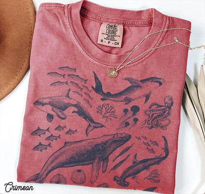 Retro 90s Sea Animals Comfort Colors T-Shirt - Image 8