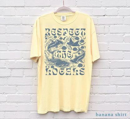 Respect the Locals Shark Tee – Comfort Colors Retro Ocean Shirt - Image 8