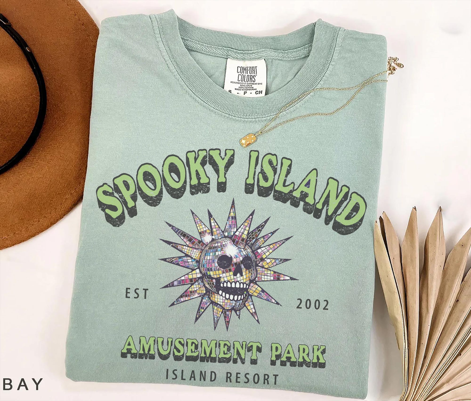 Disco Skull Comfort Colors Tee – Retro Spooky Halloween Shirt