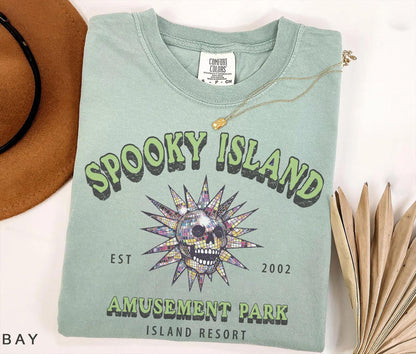 Disco Skull Comfort Colors Tee – Retro Spooky Halloween Shirt