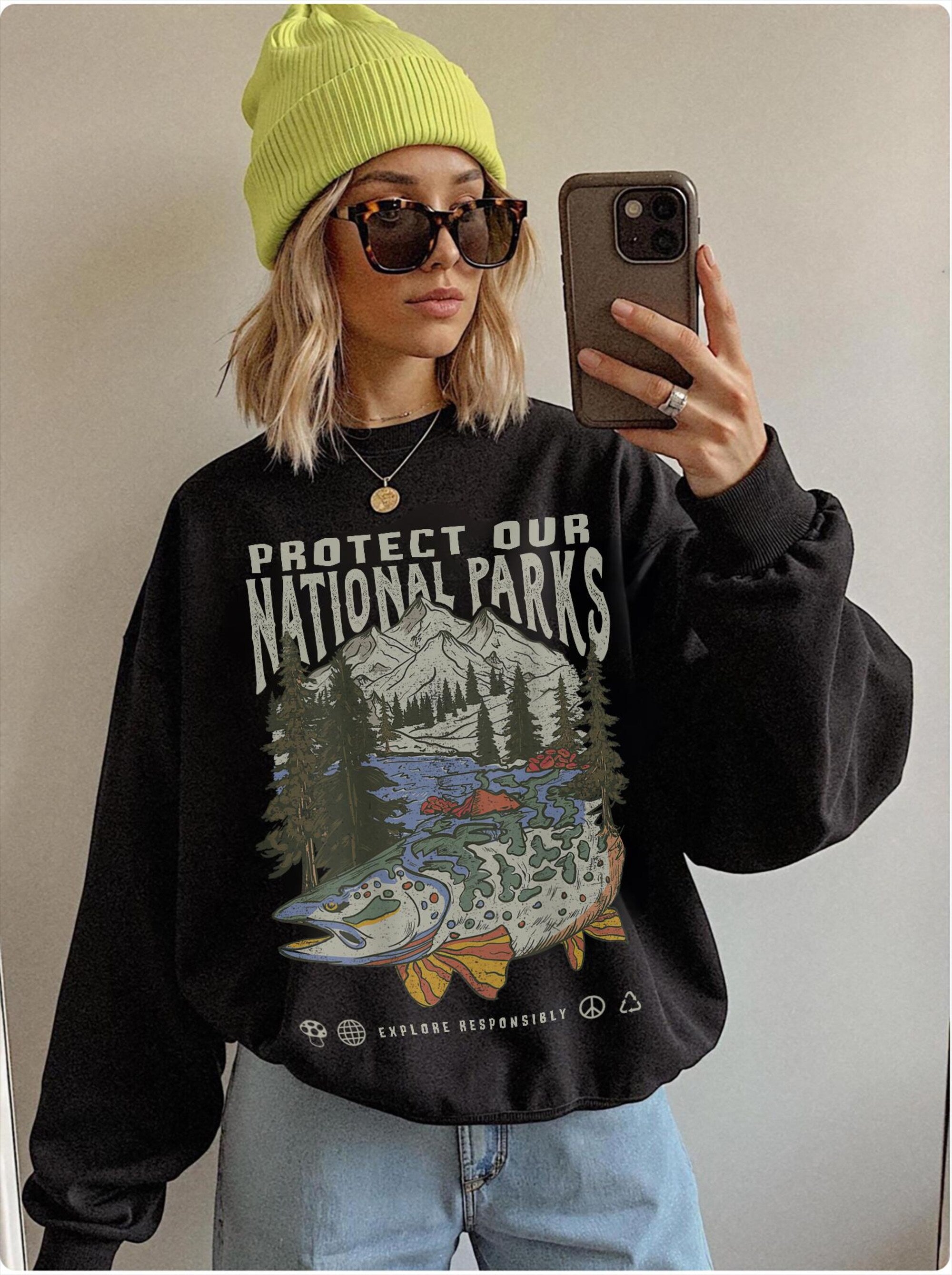 90s National Parks Crewneck Sweatshirt – Respect Wildlife