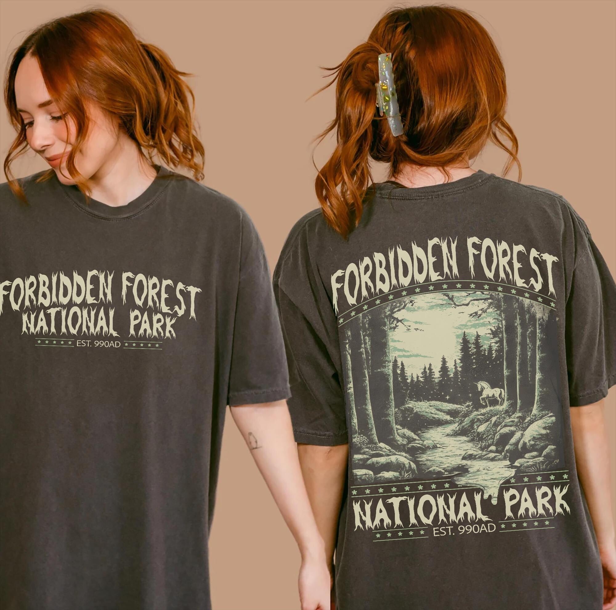 Forbidden Forest Bookish Comfort Colors Tee | Wizard Park Vibes - Image 2