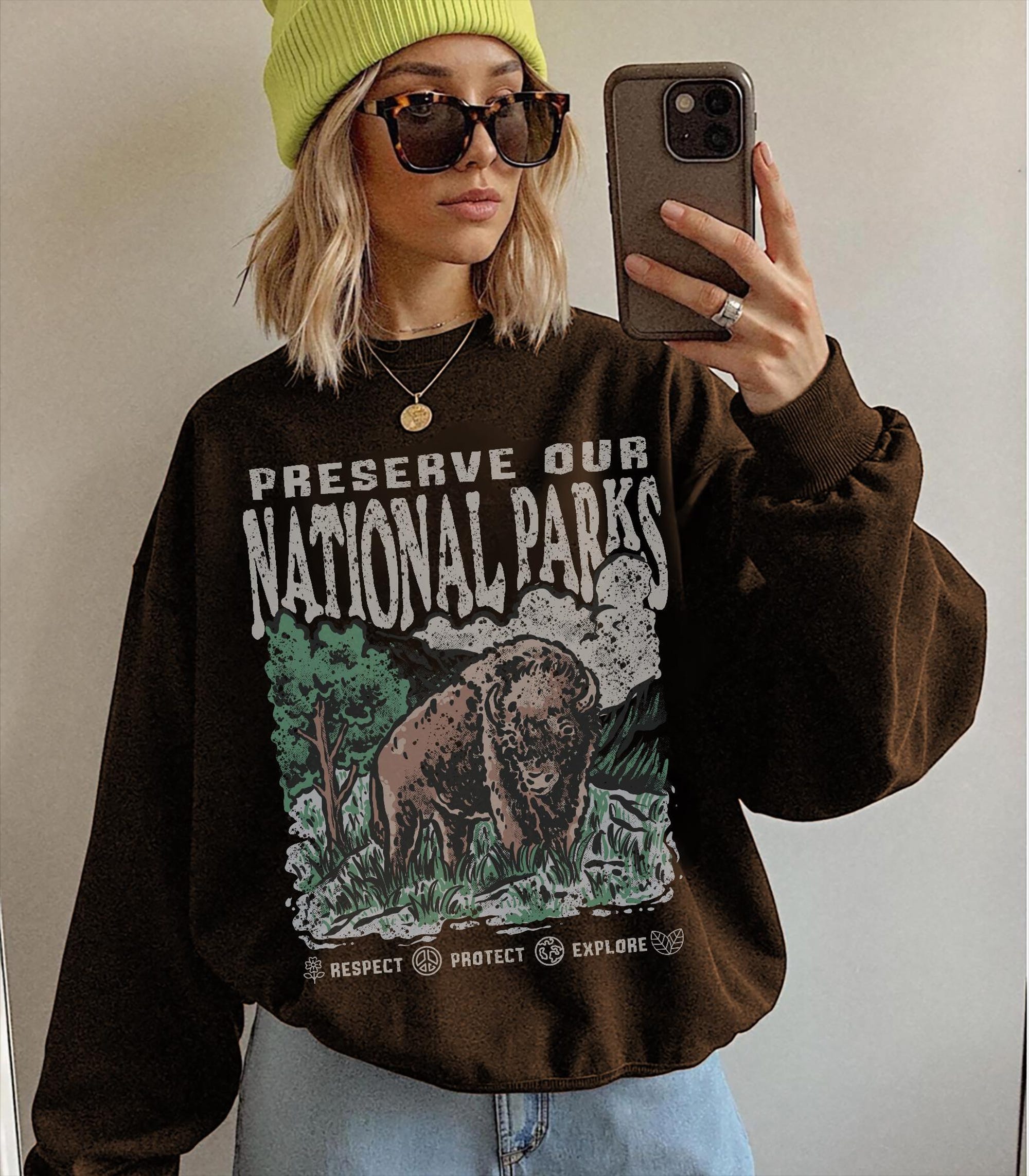 National Parks Crewneck Sweatshirt - Cozy Hiking Apparel