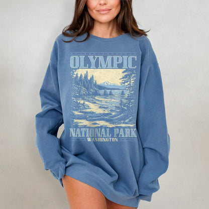 Olympic National Park Comfort Colors Crewneck Sweatshirt - Image 2