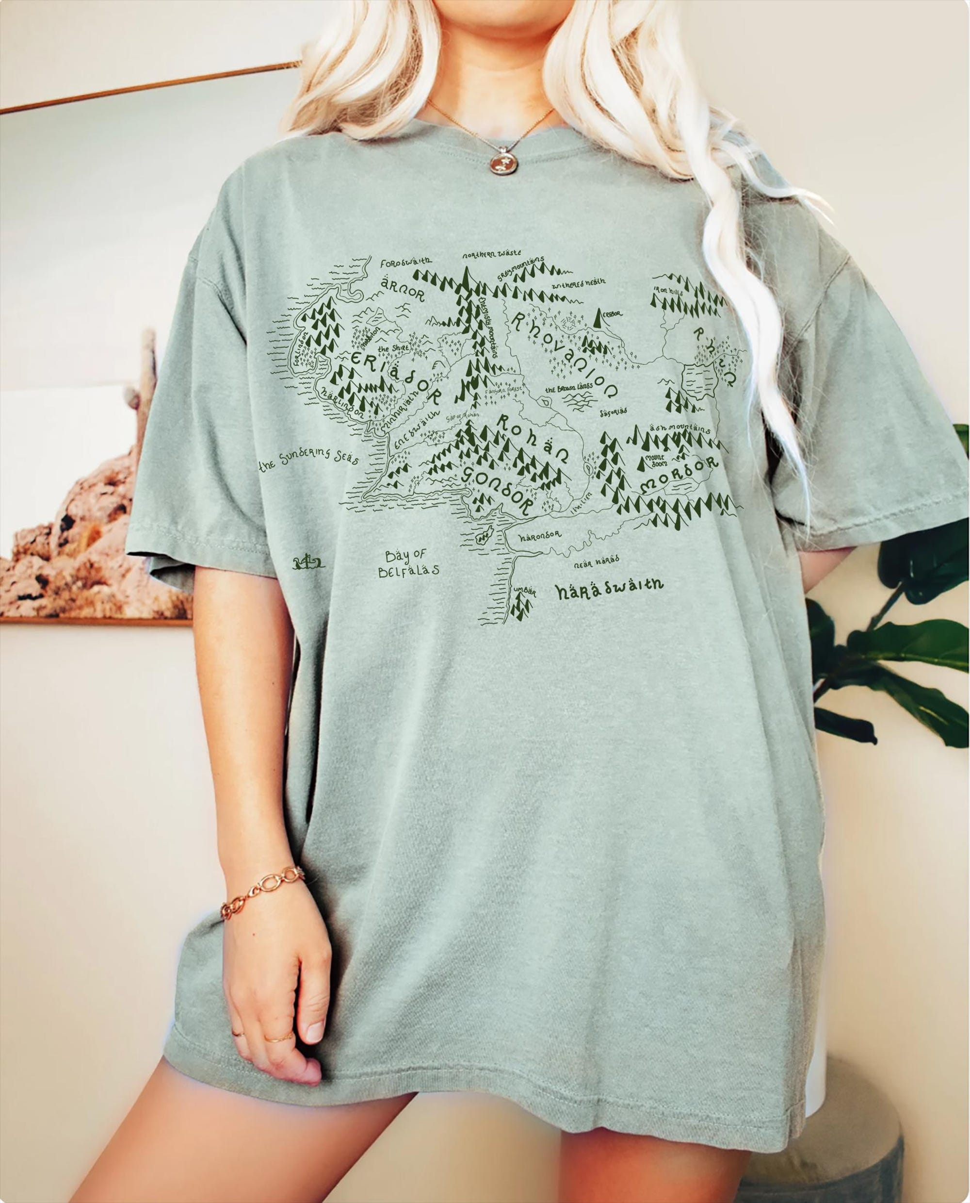 Vintage Middle Earth Map T‑Shirt | Comfort Colors Bookish Tee - Image 3