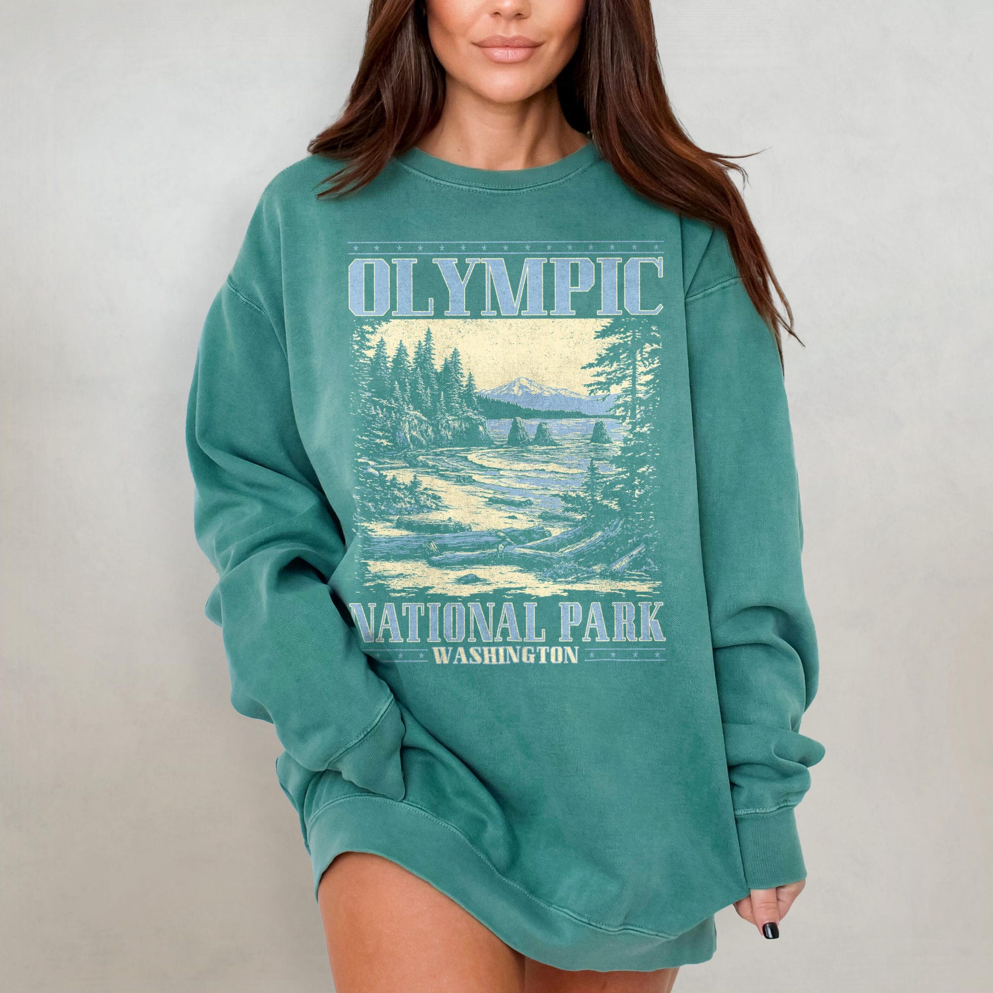 Olympic National Park Comfort Colors Crewneck Sweatshirt - Image 4