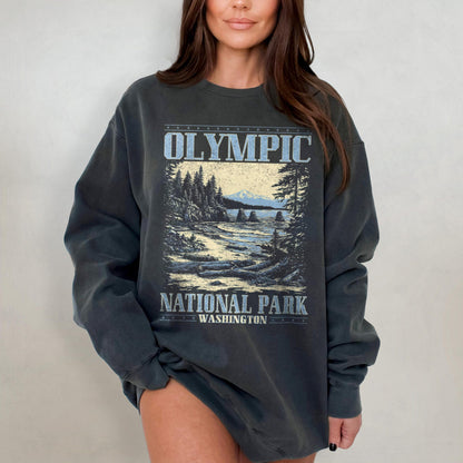 Olympic National Park Comfort Colors Crewneck Sweatshirt - Image 5