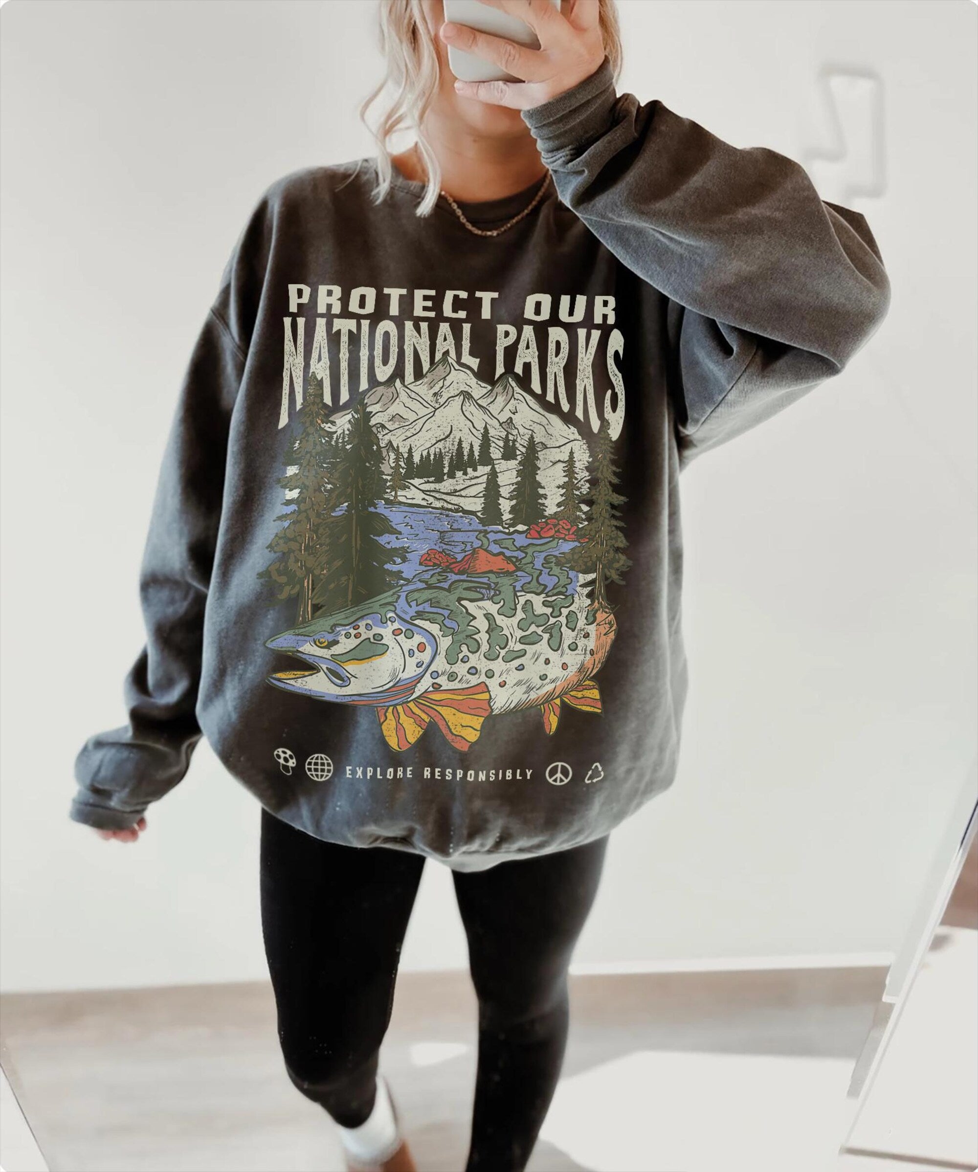 90s National Park Vintage Comfort Colors Crewneck Sweatshirt - Image 3