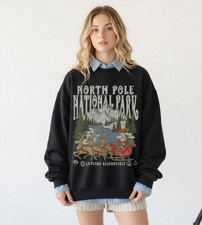 Vintage 90s National Parks Christmas Sweatshirt (Unisex) - Image 5