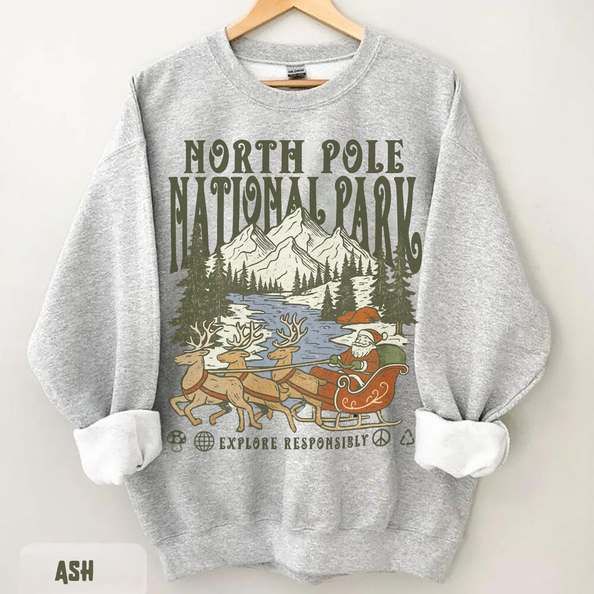 Vintage 90s National Parks Christmas Sweatshirt (Unisex) - Image 2