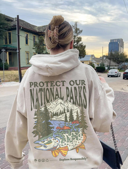 Protect Our National Parks Retro Fish Hoodie
