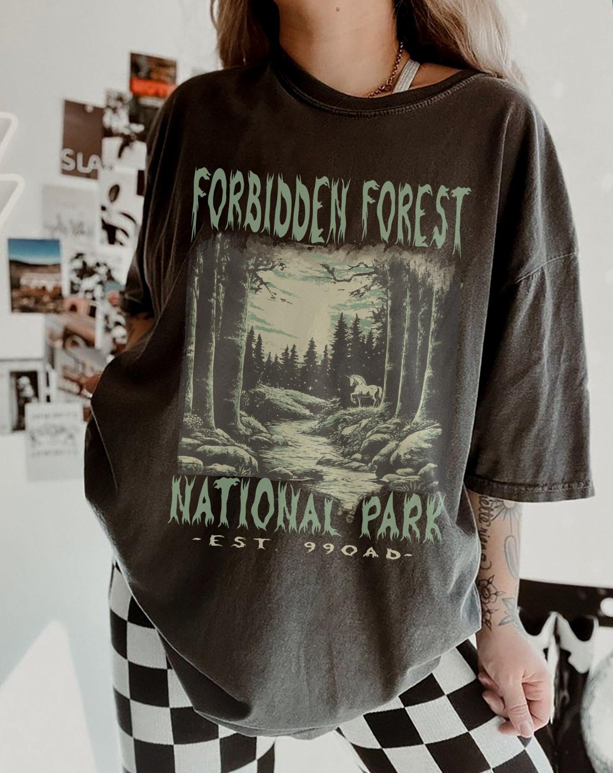 Forbidden Forest Comfort Colors Wizard Tee