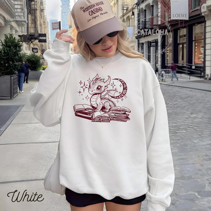 Book Dragon Crewneck Sweatshirt for Fantasy Book Lovers - Image 7