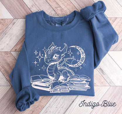 Book Dragon Crewneck Sweatshirt for Fantasy Book Lovers - Image 11