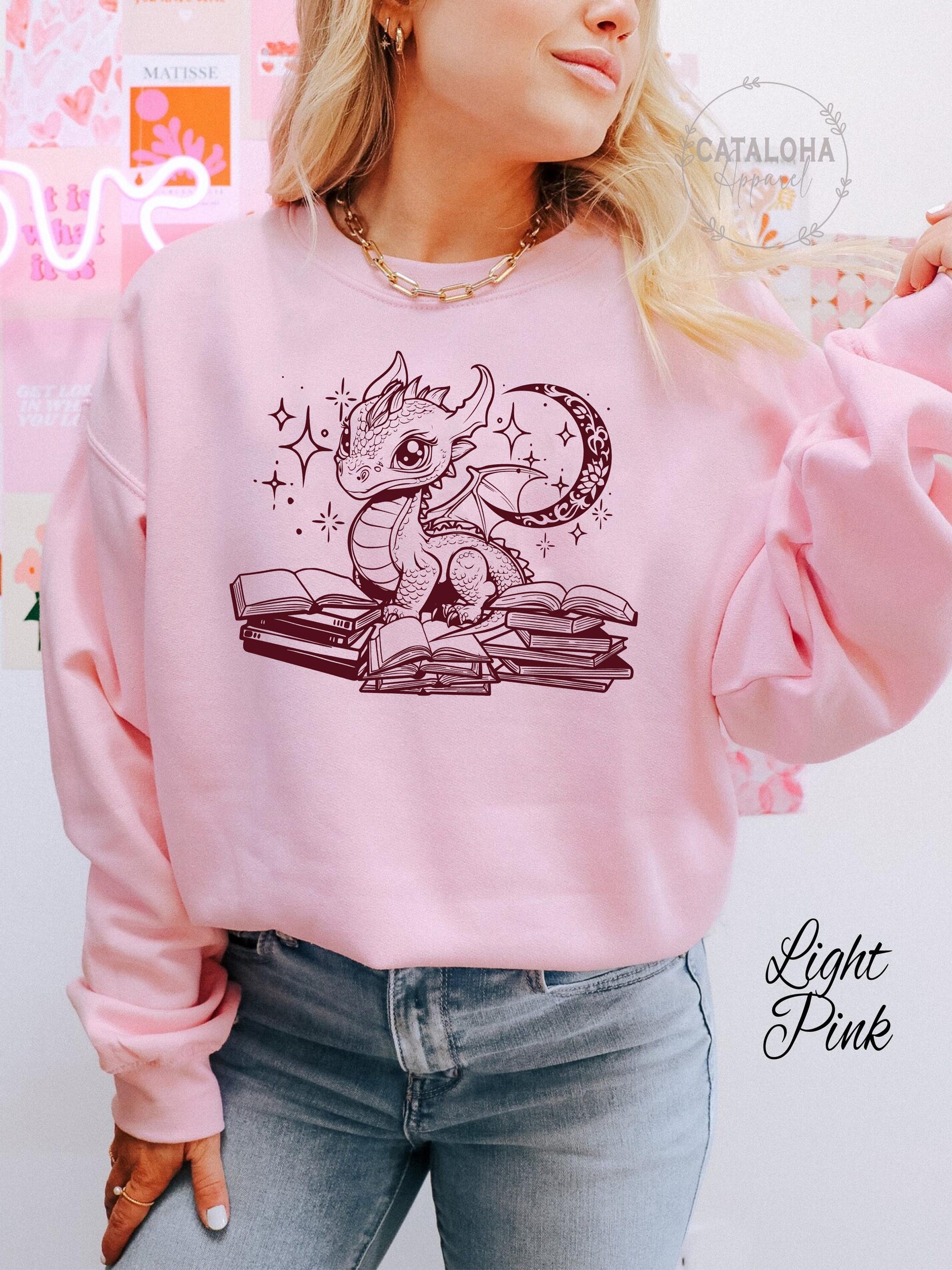 Book Dragon Crewneck Sweatshirt for Fantasy Book Lovers - Image 12
