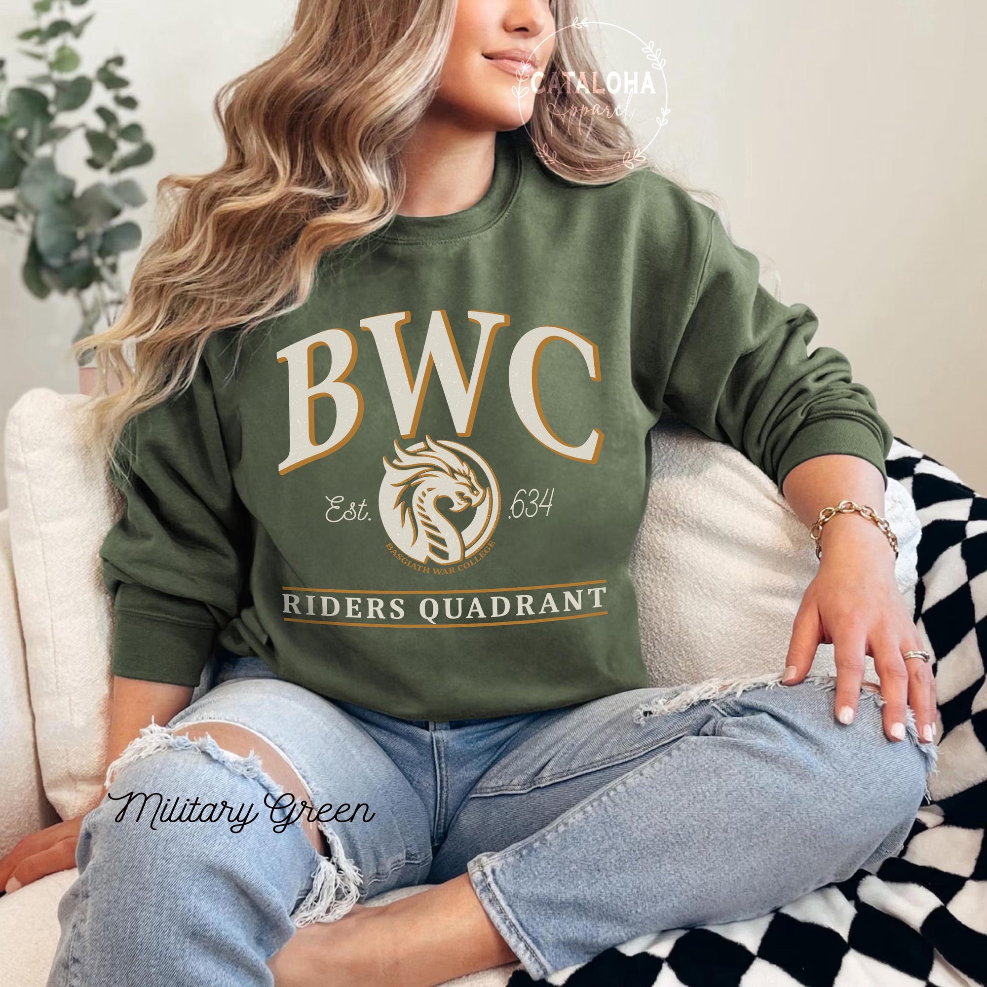 Basgiath War College Crewneck Sweatshirt | Riders Quadrant - Image 8