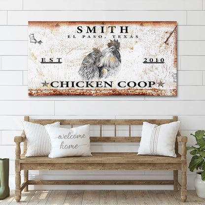 Personalized Chicken Coop Sign - Custom Family Name & Est. Date