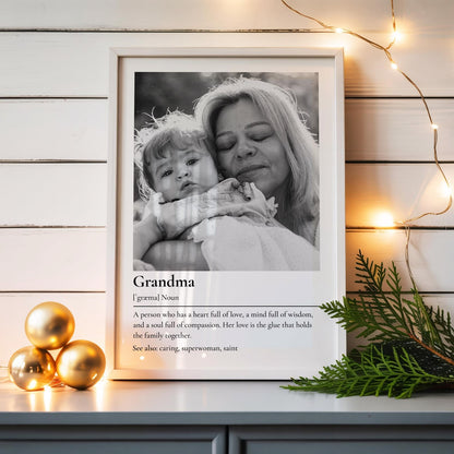 Grandma Definition Photo Poster - Personalized Gift from Grandkids