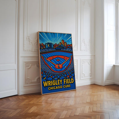 Wrigley Field Chicago Cubs Poster - Vintage Stadium Wall Art