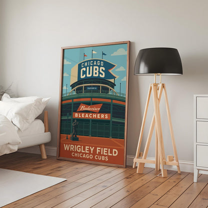 Wrigley Field Chicago Cubs Poster - Vintage Stadium Wall Art