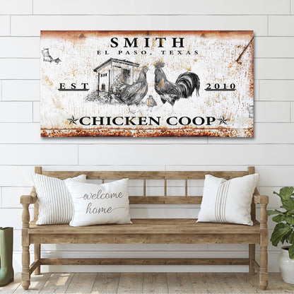 Personalized Chicken Coop Sign - Custom Family Name & Est. Date