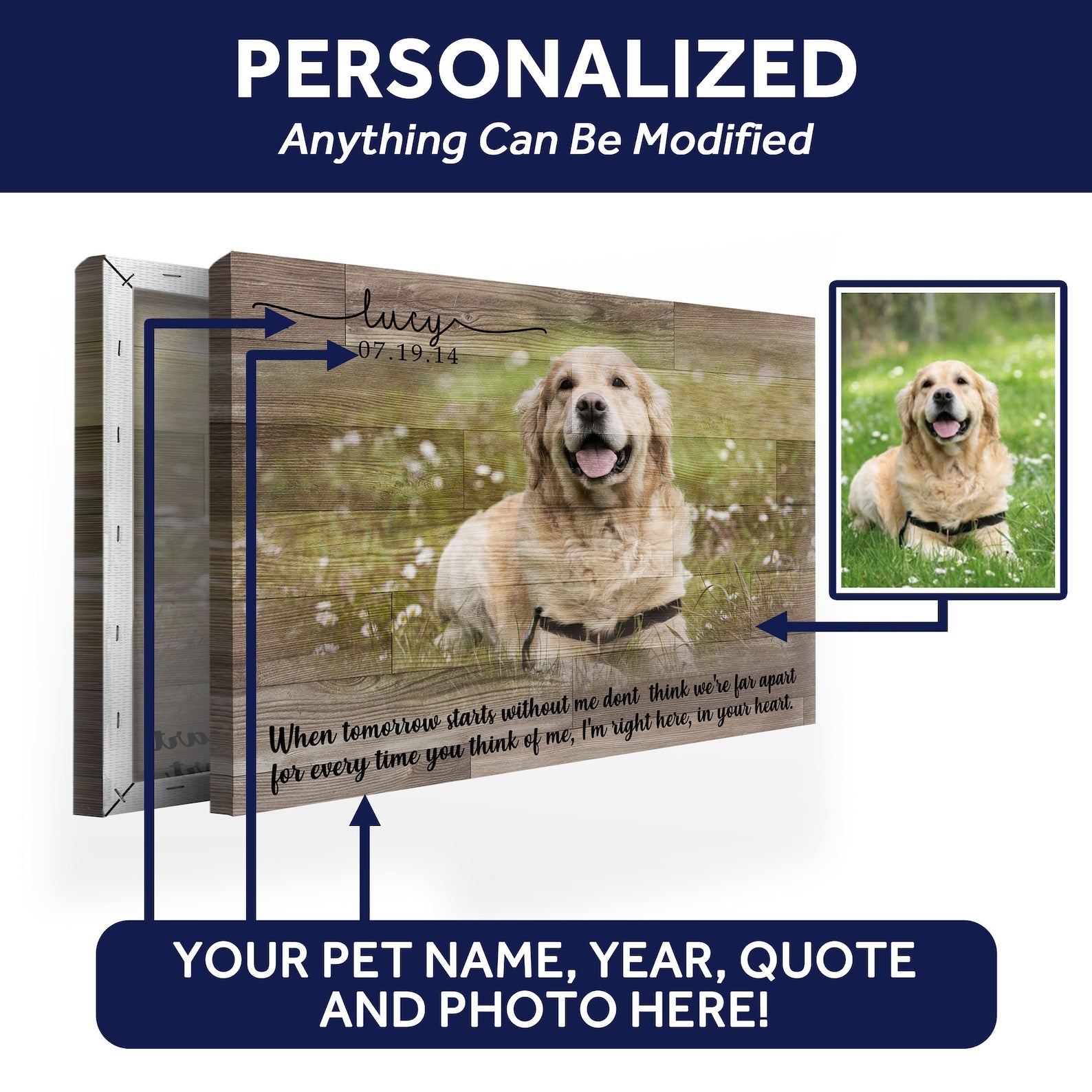 Custom Pet Memorial Canvas - When Tomorrow Starts Without Me
