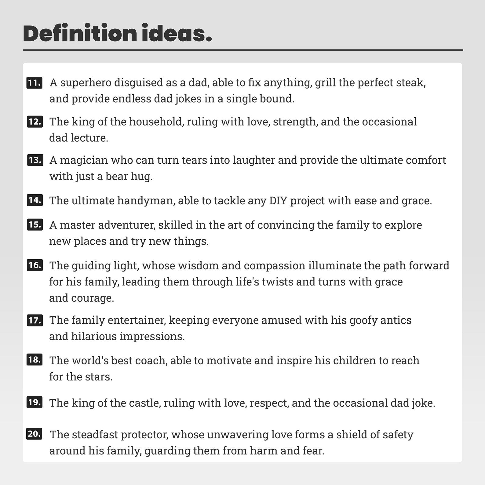 Dad Definition Photo Poster - Personalized Father Gift