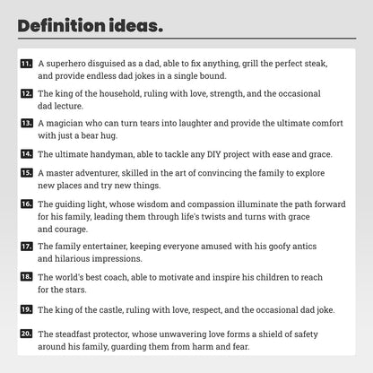 Dad Definition Photo Poster - Personalized Father Gift