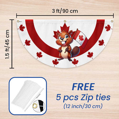 Happy Canada Day Beaver 1st Of july Non-Pleated Fan Flag
