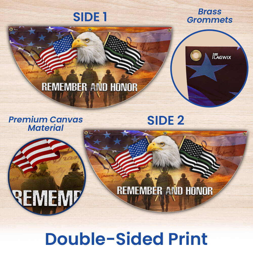 Thank You Veterans, American Eagle Memorial Day, Veterans Day Non-Pleated Fan Flag