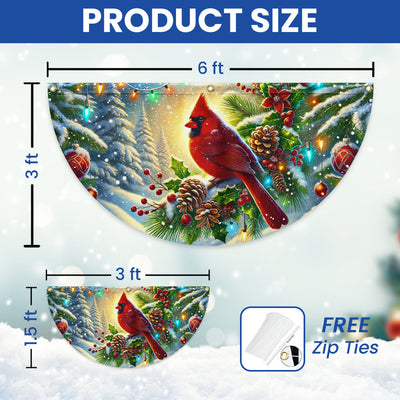 Cardinal Winter Christmas Non-Pleated Fan Flag